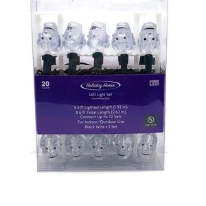 Skull 20 Count String Lights LED Halloween 8 Foot Black Wire New in Box …